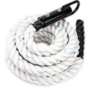 Crown Sporting Goods White Poly Dac Gym Climbing Rope, Knotless, 3'