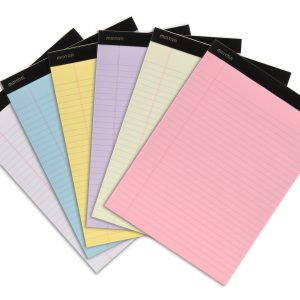 Mintra Office Legal Pads - 50 Sheets per Notepad - Micro perforated Writing Pad/Notebook Paper for School, College, Office, Work (Basic 6pk - (Pastel Set 2), 8.5in x 11in (Wide Ruled))