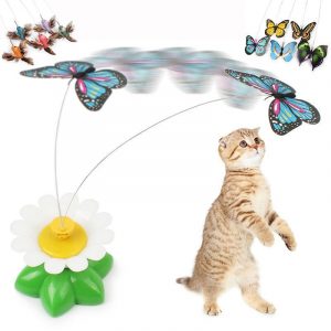 Funny Electric Rotating Butterfly Bird Rod Wire Cat Teaser Play Toy For Pet Cat Kitten