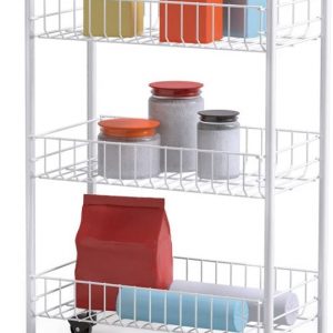 Metaltex Service Trolley Siena with 3 Stages, Metal, White, 23 x 41 x 63 cm
