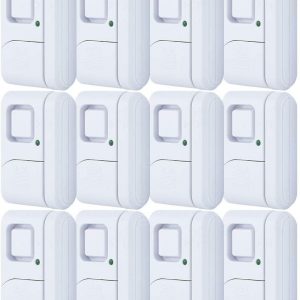 GE Personal Security Window/Door, 12-Pack, DIY Protection, Burglar Alert, Magnetic Sensor, Off/Chime/Alarm, Easy Installation, Ideal for Home, Garage, Apartment, Dorm, RV and Office, 45989, White