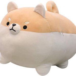 Stuffed Animal Shiba Inu Plush Toy Anime Corgi Kawaii Plush Soft Pillow Doll Dog, Plush Toy Gifts for Girl Boy (Brown, 15.7")