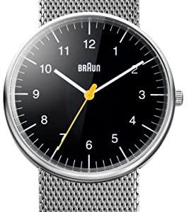 Braun Mens Analogue Classic Quartz Watch with Stainless Steel Strap BN0021BKSLMHG