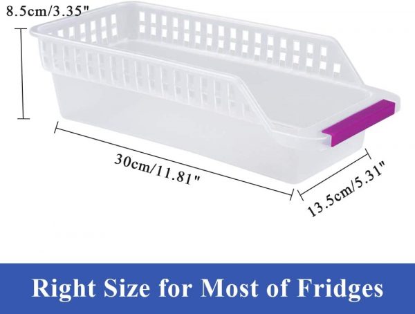 Fridge Storage, JRing Refrigerator Storage Organizer, Fruit Handled Kitchen Collecting Box Basket Rack Stand Basket Container (6 Pack, Random Color)