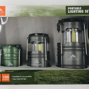 Ozark Trail 3 Pack Camping Lantern, COB Extendable Lantern, Includes 6 AAA And 3 AA alkaline Batteries