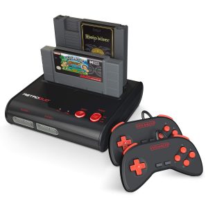 Retro-Bit Retro Duo 2 in 1 Console System - for Original NES and SNES Games - Black/Red