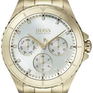 Hugo Boss Womens Multi dial Quartz Watch with Gold Plated Strap 1502445
