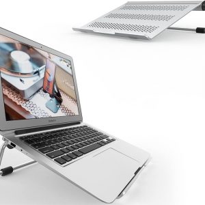 Laptop Stand, Lamicall Portable Laptop Riser - Adjustable Foldable Ergonomic Desktop Laptop Cooling Holder Desk for MacBook Pro, MacBook Air, Dell XPS, HP, Lenovo, 10" ~ 17.3" Notebooks - Silver