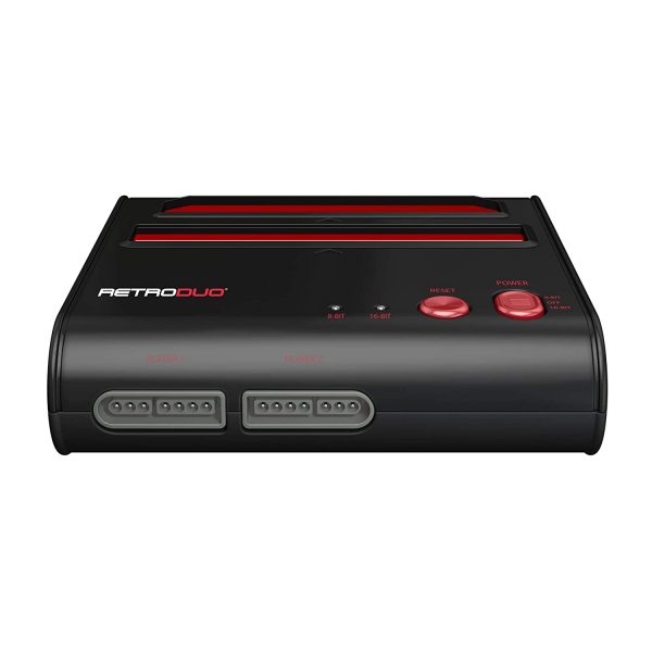 Retro-Bit Retro Duo 2 in 1 Console System - for Original NES and SNES Games - Black/Red