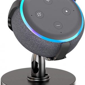 Bovon Table Holder for Echo Dot 3rd Generation, 360° Adjustable Stand Bracket Mount for Smart Home Speaker, Improves Sound Visibility and Appearance, Dot Accessories (Black)