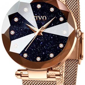 CIVO Women Watches Ladies Stainless Steel Mesh Strap Waterproof Watches for Woman Girls Teenager Elegant Business Dress Analogue Wrist Watch