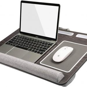 HUANUO Laptop Tray for Bed with Cushion, Built in Mouse Pad & Wrist Pad for Notebook up to 17" with Tablet, Pen & Phone Holder