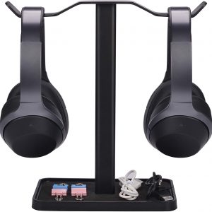 [Super Stable] Neetto Dual Headphones Stand for Desk, Gaming Headsets Holder Hanger for Sennheiser, Sony, Audio-Technica, Bose, Beats, Akg, Display Mount - HS908 New