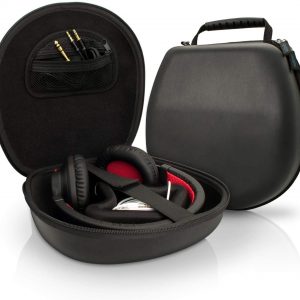 iGadgitz U3804 EVA Hard Case Cover Suitable for Fixed (Non-Folding) Headphones - Black