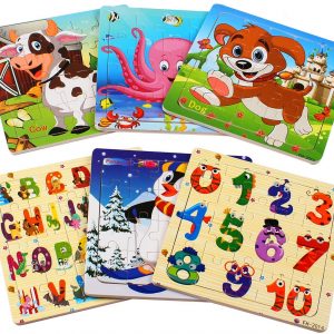 StillCool Wooden Jigsaw Puzzles Set for Kids Age 3-5 Year Old 20 Piece Animals Colorful Wooden Puzzles for Toddler Children Learning Educational Puzzles Toys for Boys and Girls