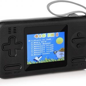 Handheld Game Console and Power Bank, 2.8” Color LCD Retro Game Player of 416 Classic FC Games, 48H Play Time, 8000mAh Fast Charge Power Bank with Built-in Cables for Phone, Tablets and More