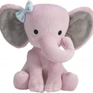 Bedtime Originals Twinkle Toes Pink Elephant Plush, Hazel