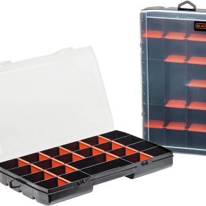 beyond by BLACK+DECKER Plastic Organizer Box with Dividers, Screw Organizer & Craft Storage, 22-Compartment, 2-Pack (BDST60714AEV)