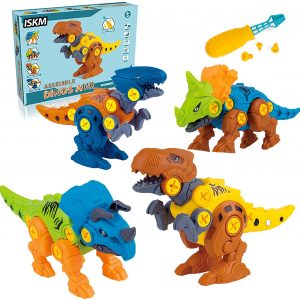 ISKM Dinosaur Toys Take Apart Dinosaur figures model kits Building blocks set Engineering Play Kit Engineering Play Kit STEM Learning for BOYS KIDS GIRLS