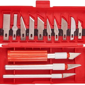 Amtech S0500 Hobby Knife Kit, 13-Piece, Craft knife set, Precision knife for Crafting and Cutting