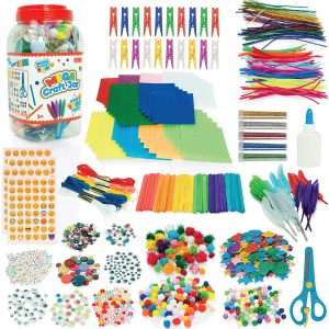 Milly & Ted Mega Craft Jar - Arts and Crafts Kit For Kids - Over 1,500 Pieces - Craft Supplies For Children Aged 3 Years +