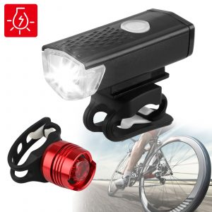 Bike Headlight, EEEkit Head & Tail Light Set, Rechargeable Bike Lights - IPX4 Waterproof Bicycle Headlight and Taillight Set, Quick Release Cycling Flashlight, Road/Mountain/City Bike Accessories
