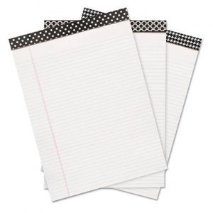 Universal Office Products 35897 8.5 x 11 in. Fashion Ruled Writing Pad, White - 6 Pads per Pack